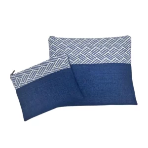 סט תיקי טלית ותפילין ארוג דגם ירדן משולב כחול