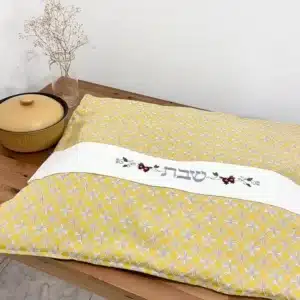 כיסוי פלטה רימונים חרדל עיגולים-רונית גור