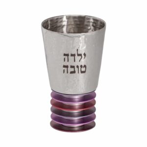 כוס קידוש מרחפת + דיסקיות - "ילדה טובה" בורדו-עמנואל